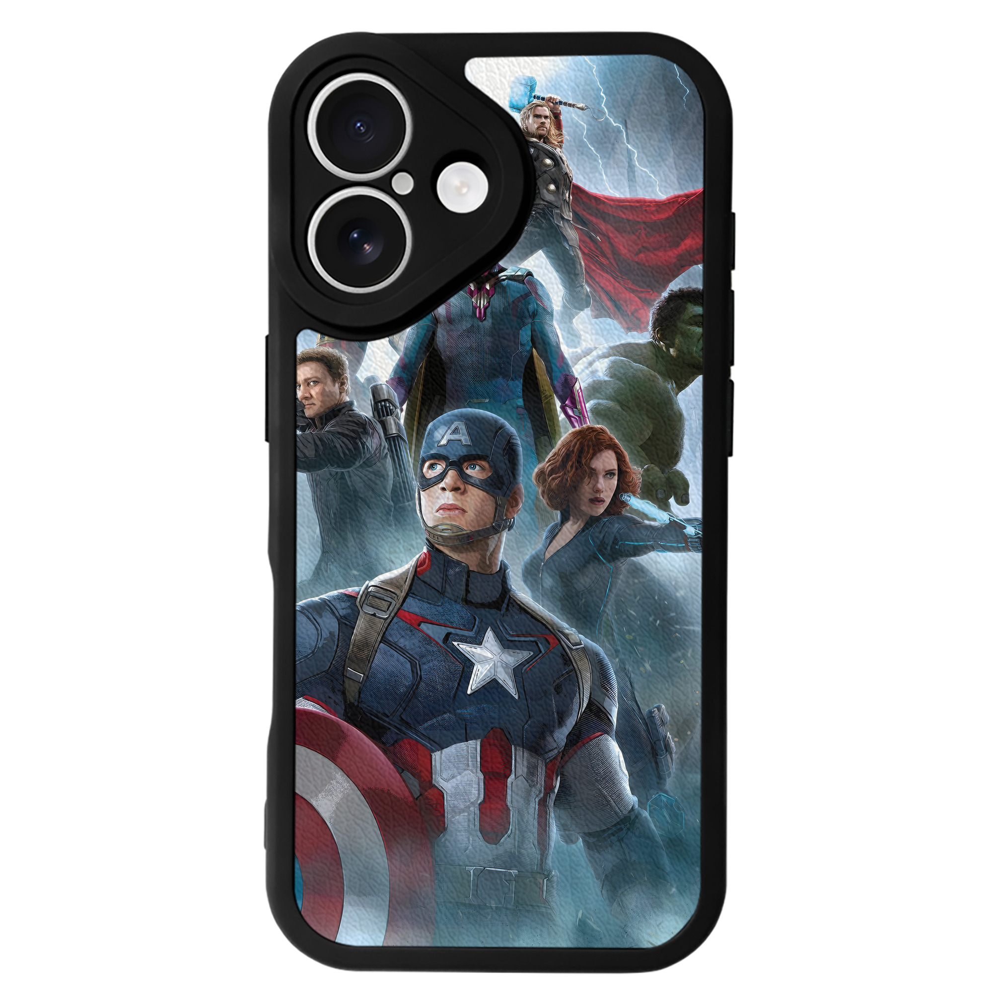 （画像用） アベンジャーズ The Avengers 【iPhone 16シリーズ対応】シリコンスマホケース（レザー調） 材質：シリコン